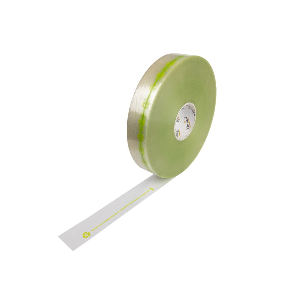 Zdjęcie produktu nr 1: Taśma recyklingowa PET Xenial®, 37 µ, szer. x dł. 75 mm x 100 mb, przezroczysta, 24 szt./opakowanie