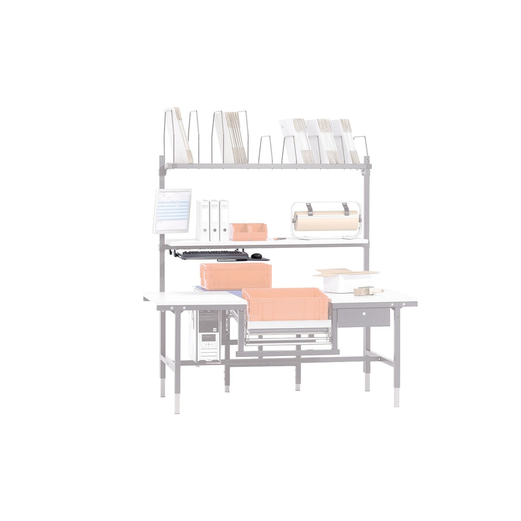 Produktabbildung Nr. 2: Tastatur- und Mausablage für Rocholz Packtisch, ausziehbar, HxBxT 110 x 600 x 420 mm