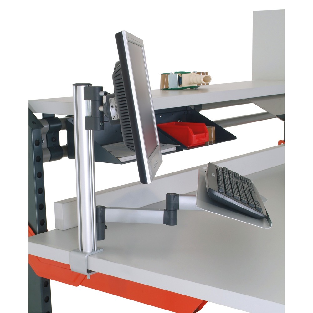 Produktabbildung Nr. 4: Tastatur- und Mausablage mit Gelenkarm für Rocholz Packtisch-System, HxBxT 200 x 100 x 455 mm