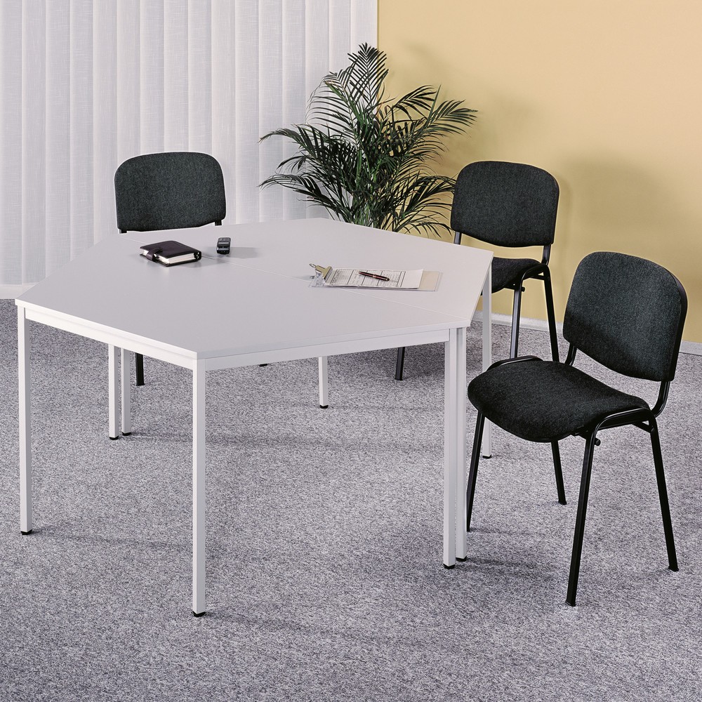 Immagine del prodotto: Tavolo da conferenza Klassik, trapezoidale, tubo a sezione quadrata, LxP 1.600 x 690 mm, grigio