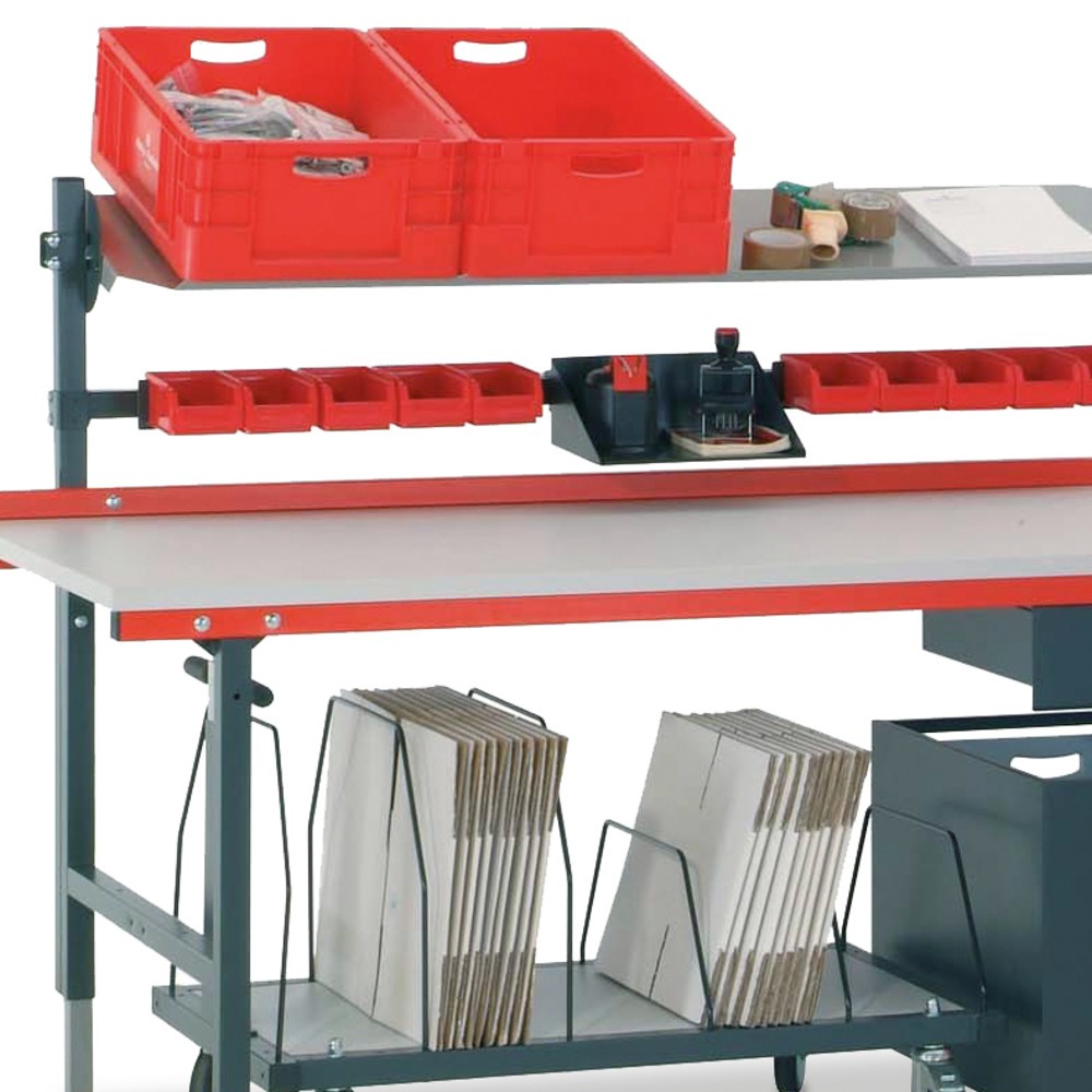 Immagine del prodotto n. 3: Rocholz tavolo di confezionamento regolabile manualmente in altezza, portata 200 kg, AxLxP 690-960 x 2.000 x 920 mm