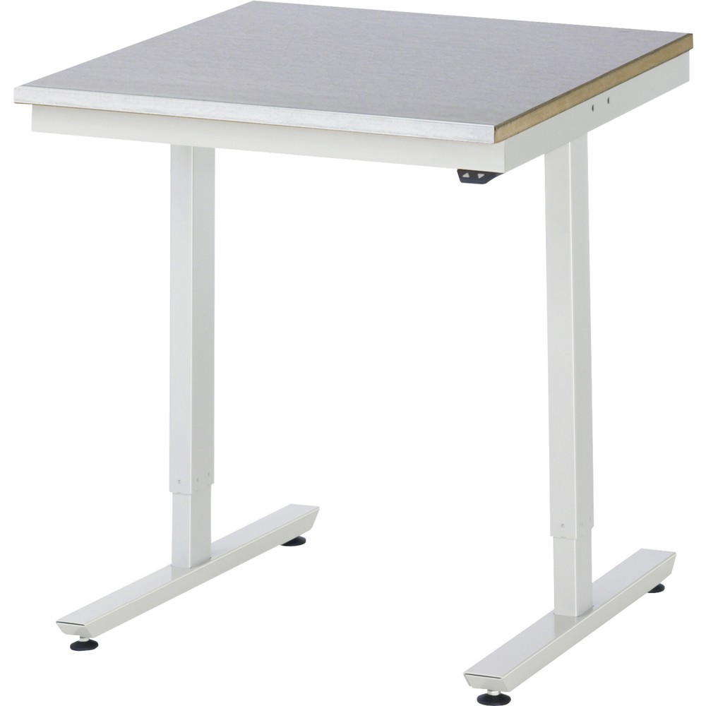 Immagine del prodotto: Tavolo da lavoro RAU regolabile in altezza elettricamente Serie adlatus 300, AxLxP 720-1.120 x 750 x 800 mm, piano di lavoro rivestito in lamiera d'acciaio inox