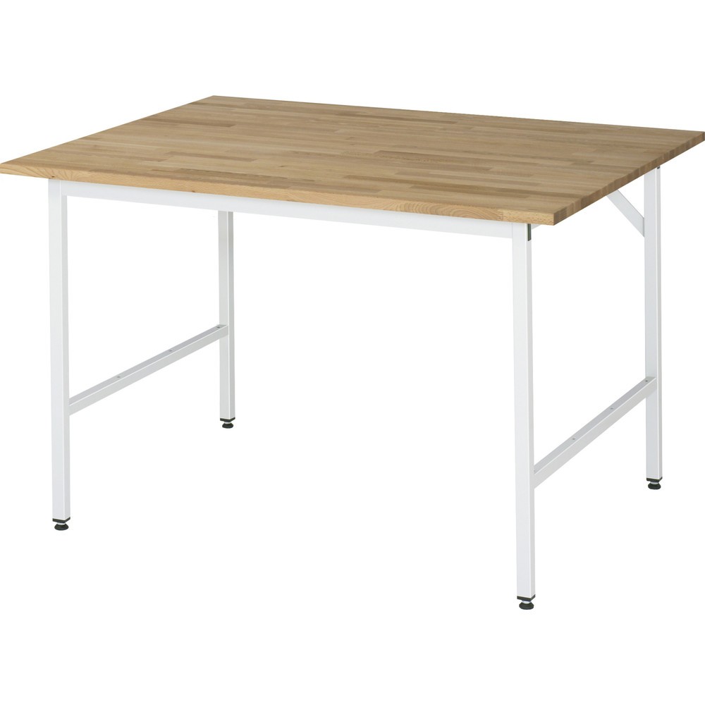 Immagine del prodotto: Tavolo da lavoro RAU regolabile in altezza serie JERRY, AxLxP 800-850 x 1.250 x 1.000 mm, piano di lavoro in faggio massiccio