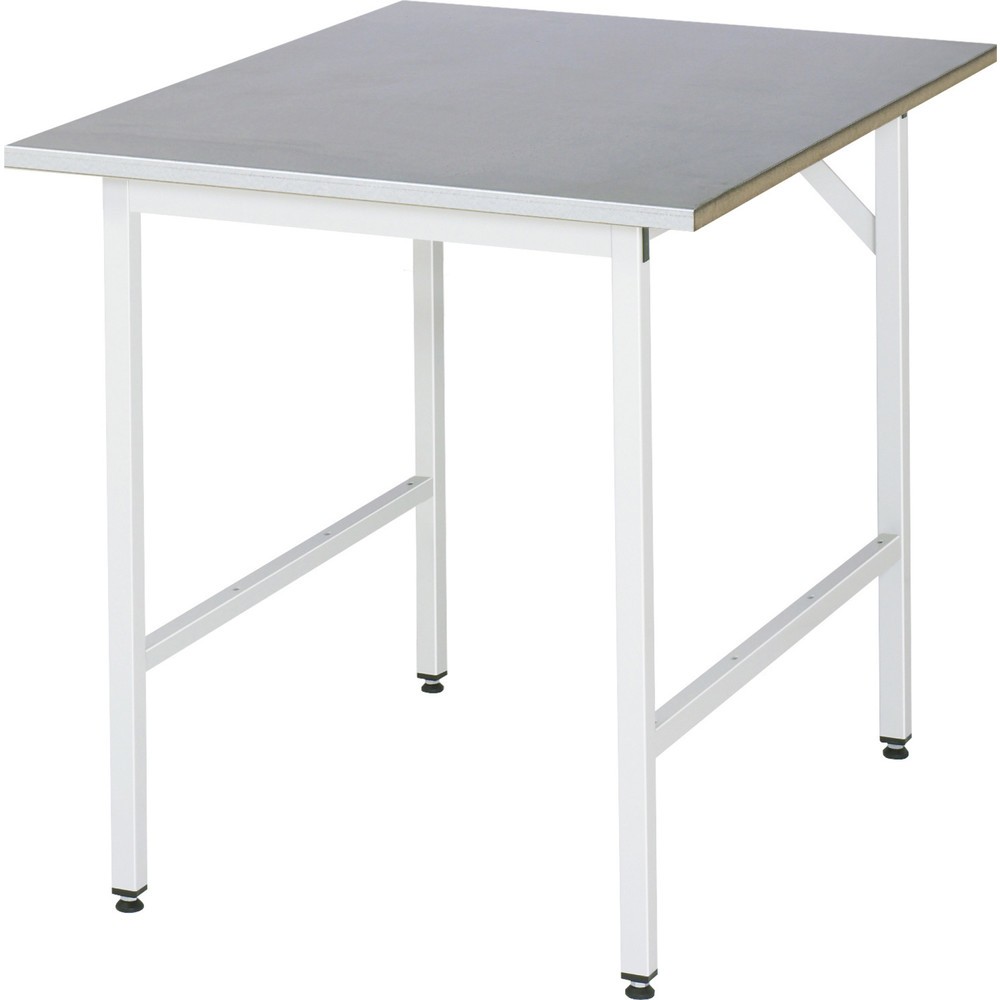 Immagine del prodotto n. 1: Tavolo da lavoro RAU regolabile in altezza serie JERRY, AxLxP 800-850 x 750 x 1.000 mm, piano di lavoro con rivestimento in lamiera d’acciaio inox