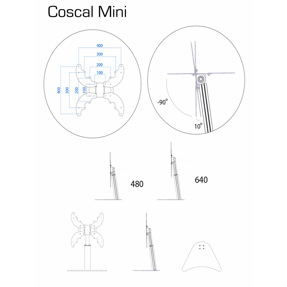 Číslo obrázku produktu 4: VCM stojan na TV Coscal Mini, stříbrný
