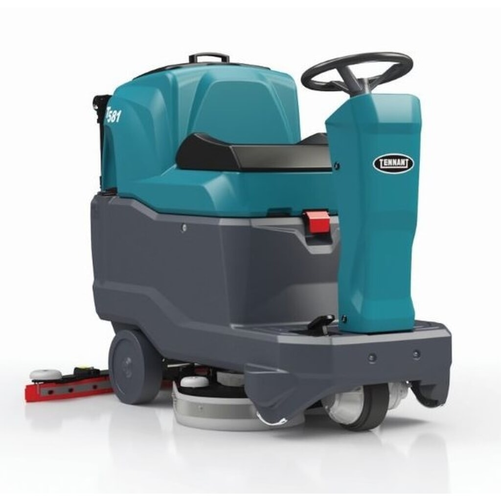 Tennant® Aufsitz-Scheuer-Saugmaschine T581 BT 55, Batterie, 530-mm-Bürste Produktabbildung: Tennant® Aufsitz-Scheuer-Saugmaschine T581 BT 55, Batterie, 530-mm-Bürste