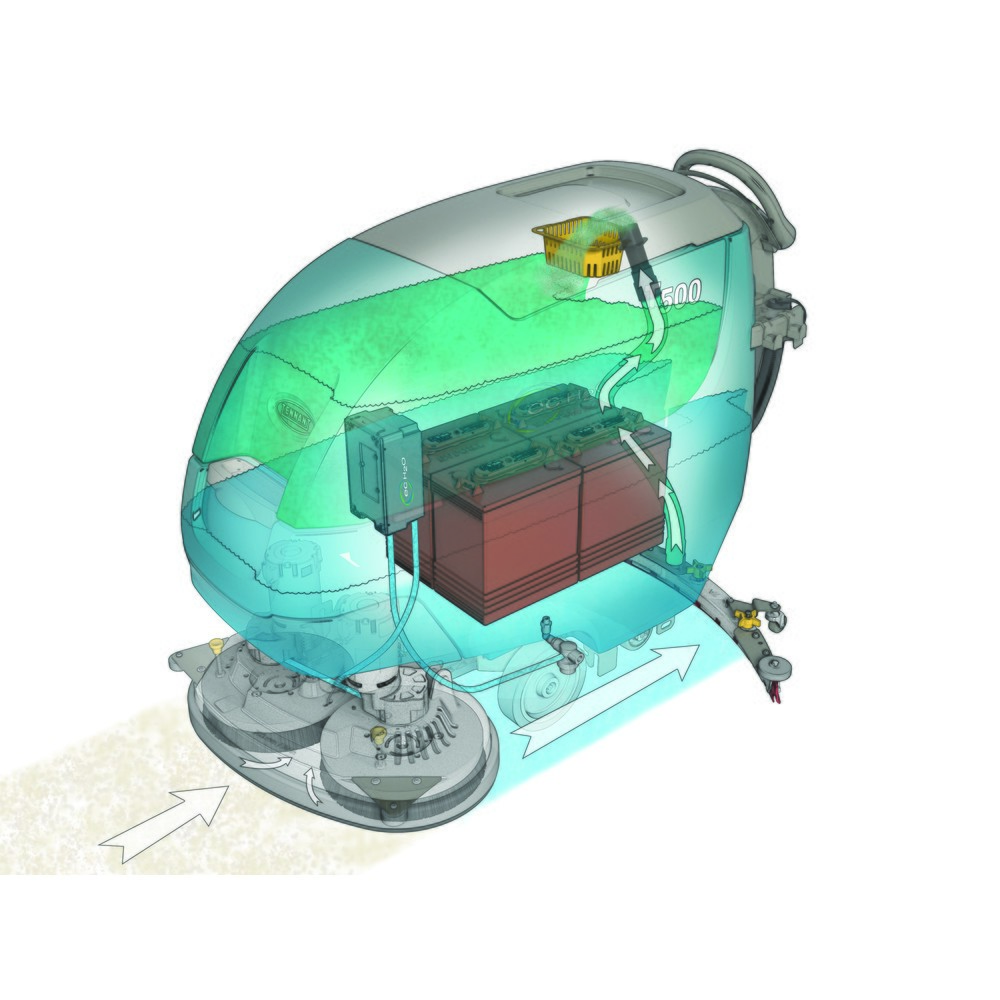 Produktabbildung Nr. 3: Tennant® Scheuer-Saugmaschine T500, Batterie, 700 mm Teller-Ø, inkl. ec-H2O™