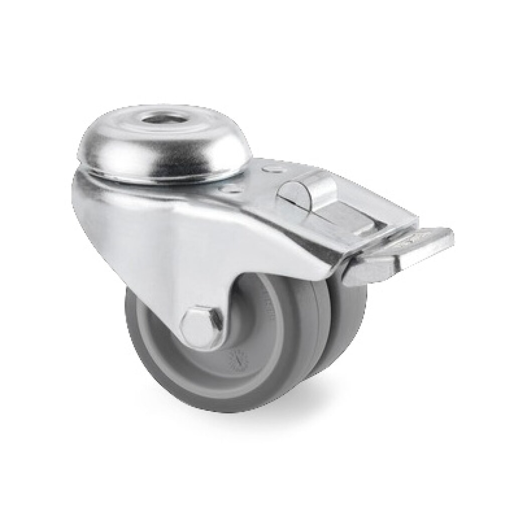 Produktabbildung: TENTE® Doppelrolle TPE, Gleitlager, Anschraubloch, spurlos, Ø x Breite 50 x 50 mm, TK 70 kg