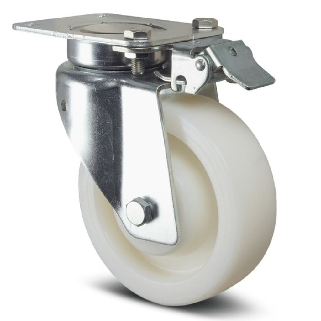 TENTE® Lenkrolle Polyamid, Präzisionskugellager, Richtungsfeststeller, Ø x Breite 200 x 50 mm, TK 600 kg Produktabbildung: TENTE® Lenkrolle Polyamid, Präzisionskugellager, Richtungsfeststeller, Ø x Breite 200 x 50 mm, TK 600 kg