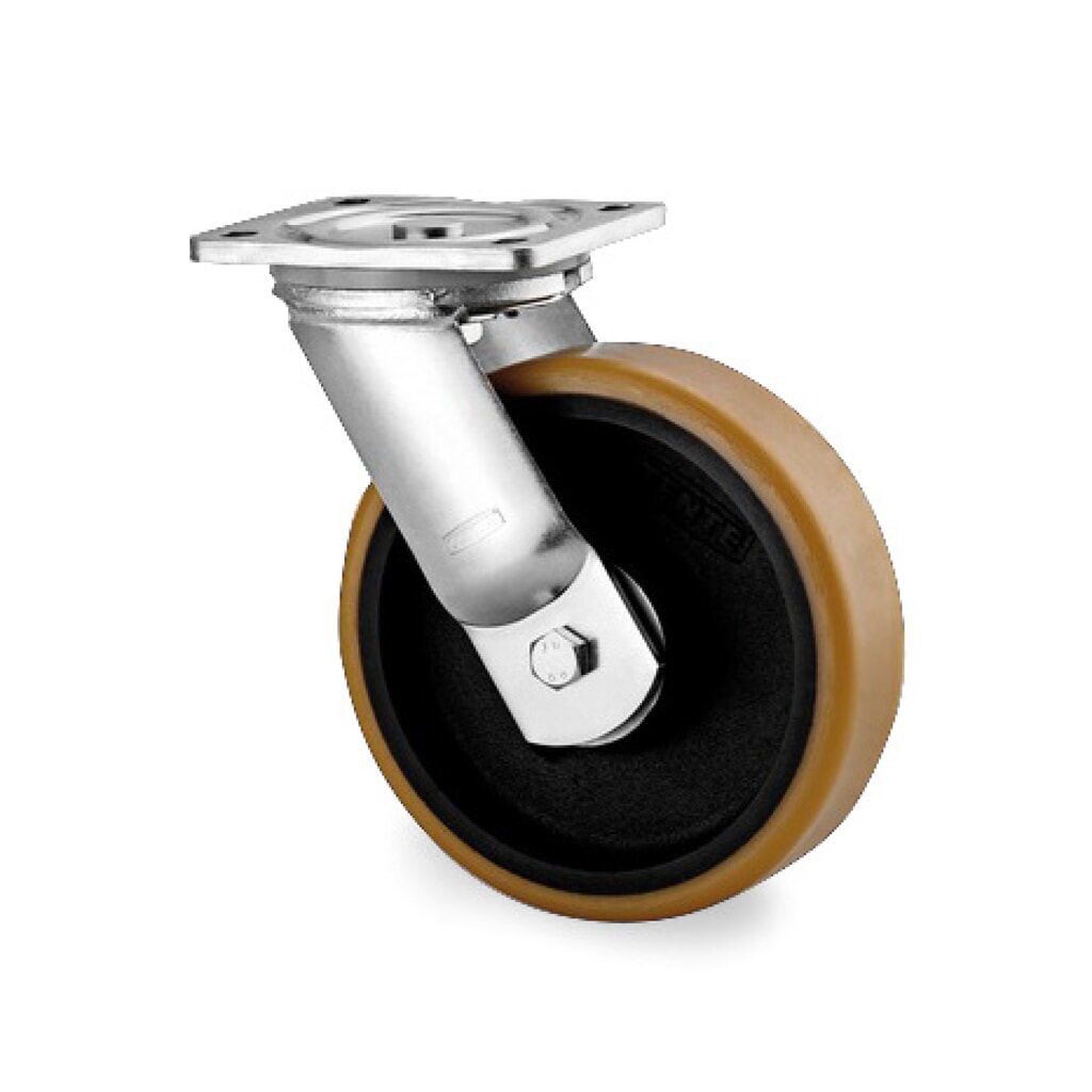 TENTE® Lenkrolle PU, Präzisionskugellager, Gusseisen-Radkörper
