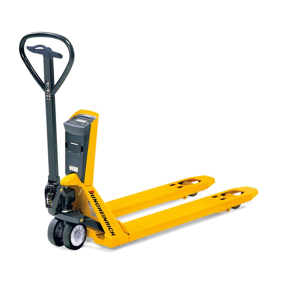 Immagine del prodotto: Transpallet con bilancia Jungheinrich AMW 22p con spia comfort, portata 2.200 kg, gomma piena/poliuretano