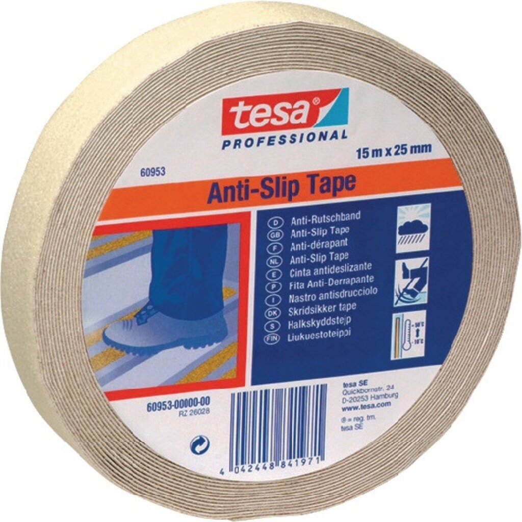 TESA Anti-Rutsch-Klebeband 60953 hellbeige,phosphorisierend L.15 m,B.25mm Rl Produktabbildung: TESA Anti-Rutsch-Klebeband 60953 hellbeige,phosphorisierend L.15 m,B.25mm Rl