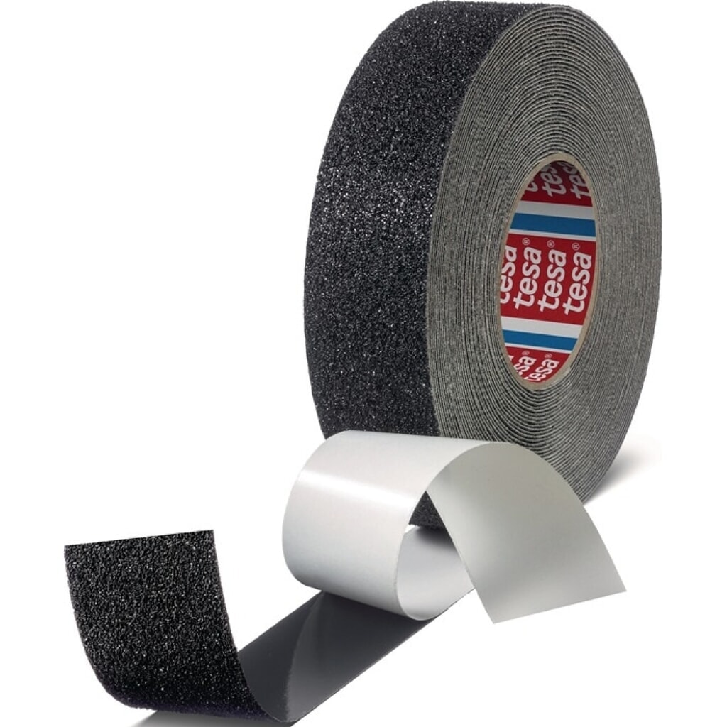 tesa® Antirutschklebeband extra stark 60954, schwarz, Länge 18 m, Breite 50 mm Produktabbildung: tesa® Antirutschklebeband extra stark 60954, schwarz, Länge 18 m, Breite 50 mm