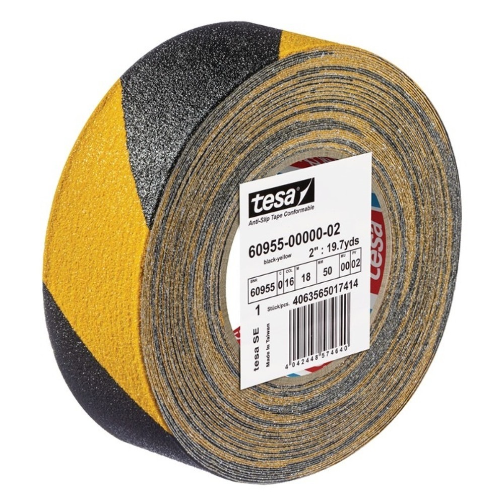 Produktabbildung Nr. 2: tesa® Antirutschklebeband extrem flexibel 60955, schwarz/gelb, Länge 18 m, Breite 50 mm