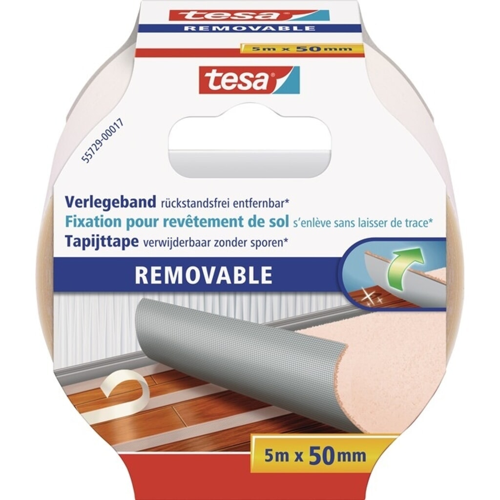 Produktabbildung: tesa® Doppelseitiges Verlegeband 55729, Länge 5 m Breite 50 mm, Rolle