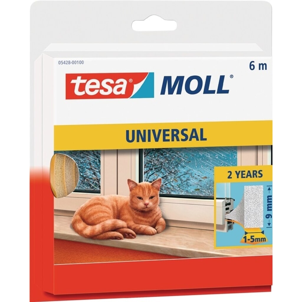 tesa® Fenster-/Türmoll tesa® moll® 5428, B9mmxH6mmxL6m Produktabbildung: tesa® Fenster-/Türmoll tesa® moll® 5428, B9mmxH6mmxL6m