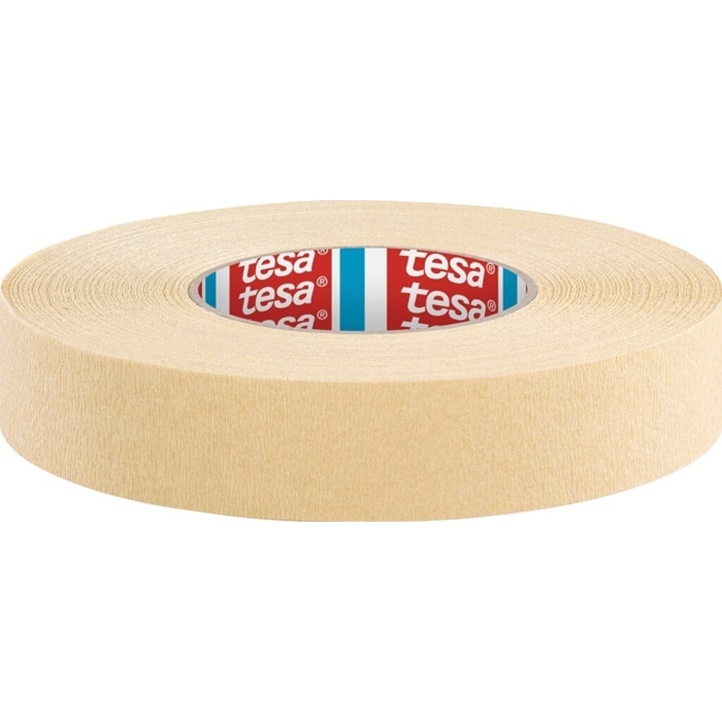 Produktabbildung: tesa® Kreppband tesa® krepp® 4322, chamois, stark gekreppt, Rolle, Länge 50 m Breite 30 mm
