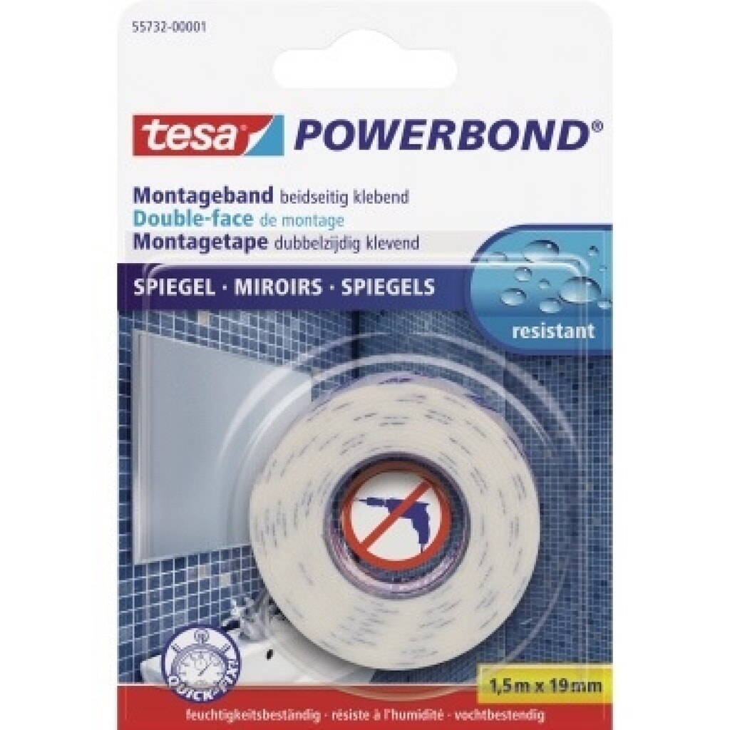 tesa® Montageband 55732-00001 für Spiegel 19mmx1,5m Produktabbildung: tesa® Montageband 55732-00001 für Spiegel 19mmx1,5m