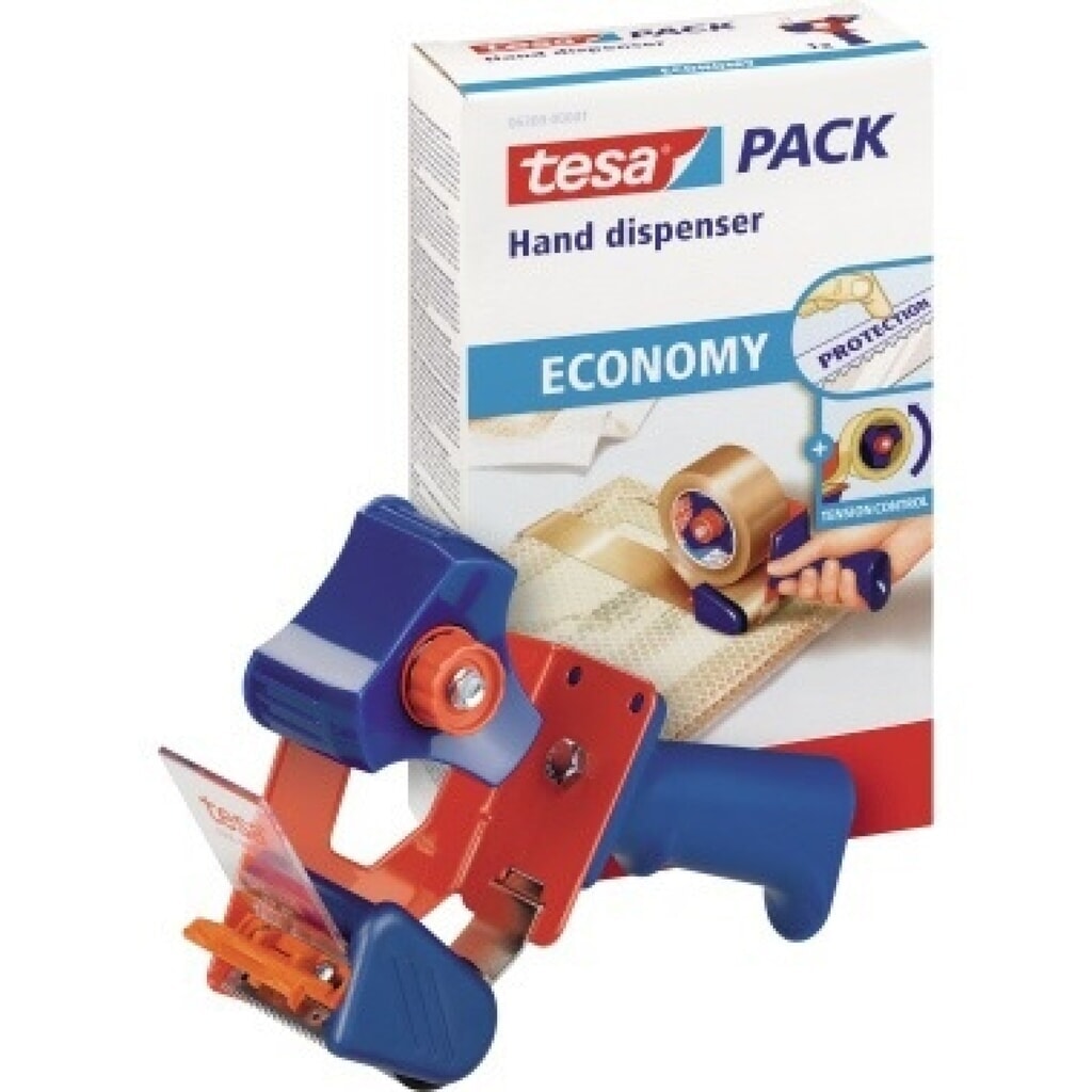 tesa® Handabroller 06300-00001 bis 66m:50mm Metall Produktabbildung: tesa® Handabroller 06300-00001 bis 66m:50mm Metall
