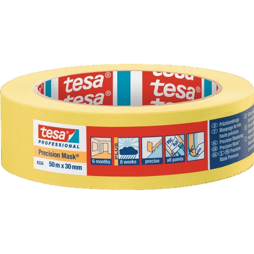 Produktabbildung Nr. 2: TESA Präzisionskrepp 4334 glatt gelb L.50m B.30mm Rl