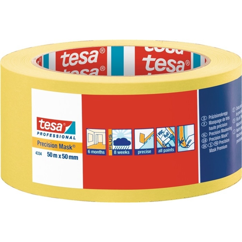Produktabbildung Nr. 2: TESA Präzisionskrepp 4334 glatt gelb L.50m B.50mm Rl