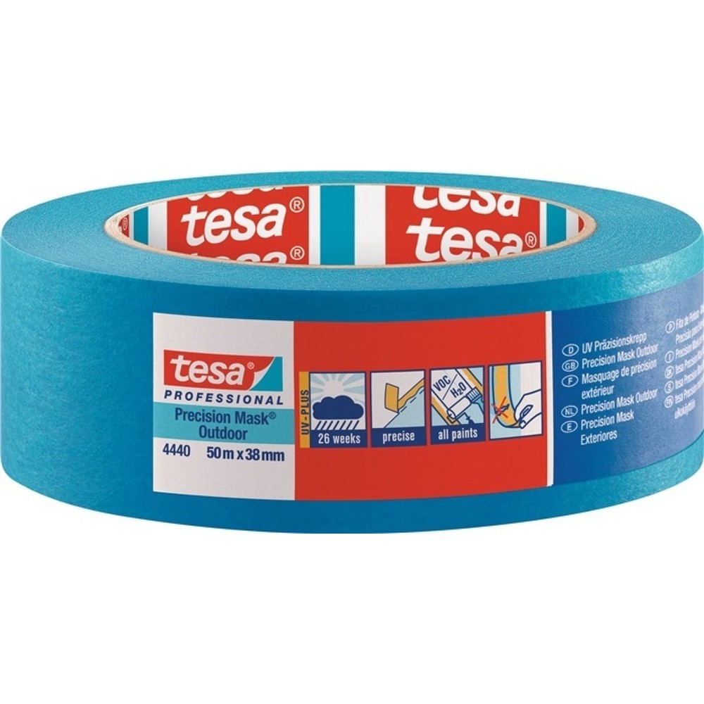 Produktabbildung: TESA Präzisionskrepp 4440 Außen UV PLUS glatt blau L.50m B.25mm Rl