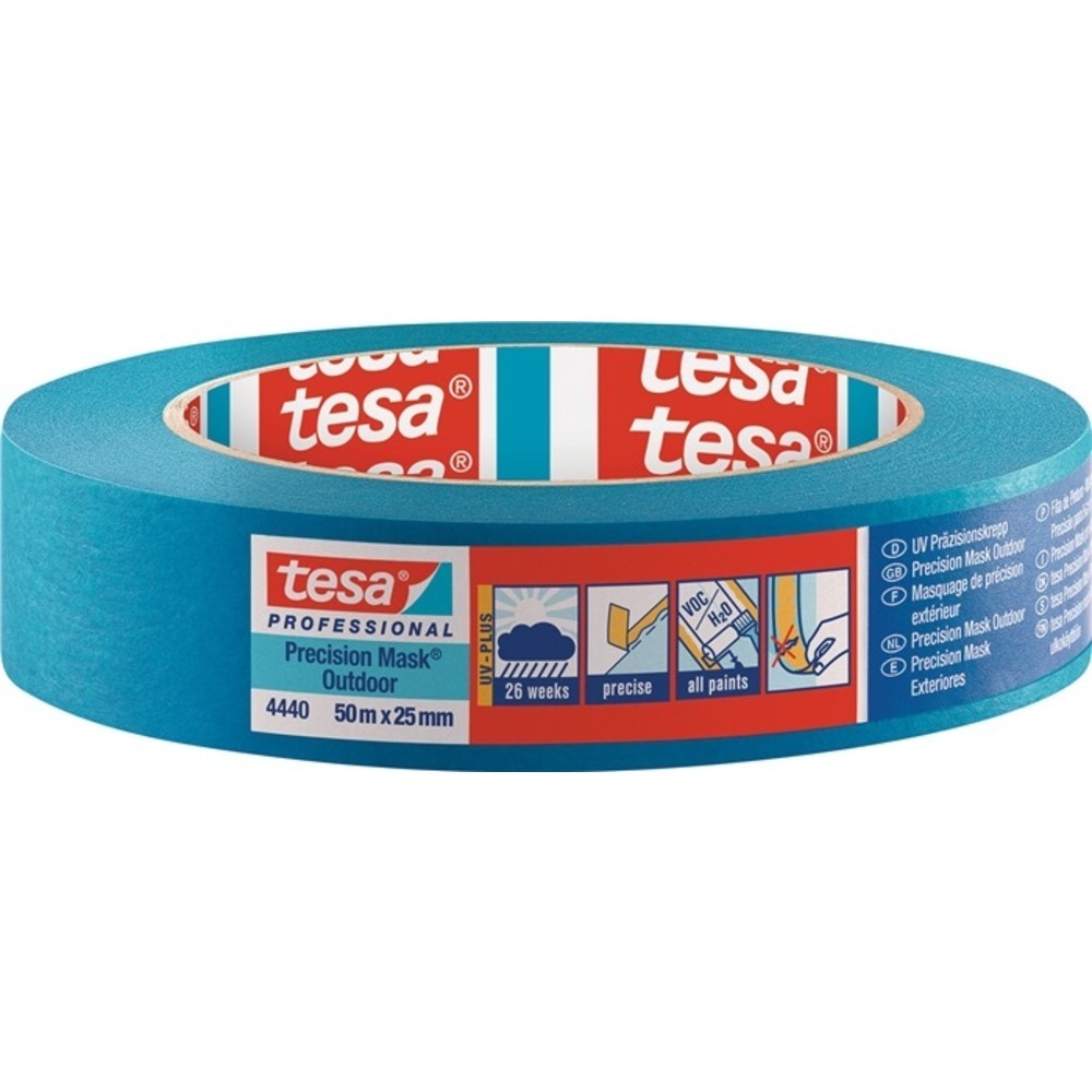 N° de l'image du produit 2 : Crêpe de précision 4440 ext. UV PLUS lisse bleu longueur 50 m largeur 25 mm roul