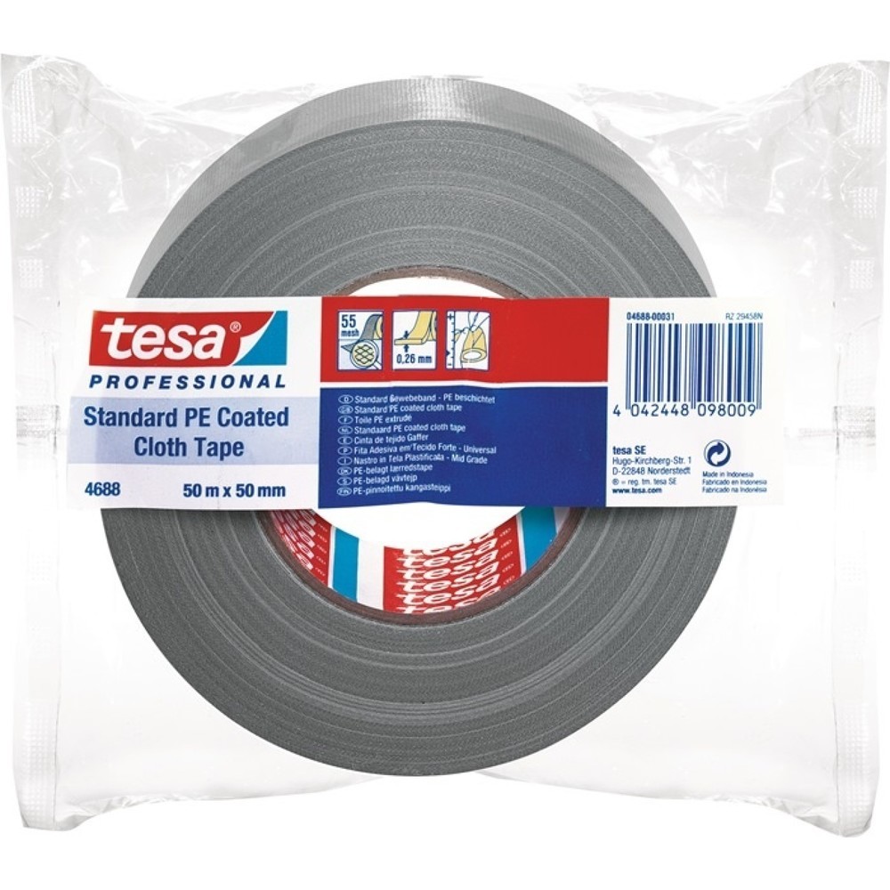 Illustration du produit: tesa® Ruban toilé tesa® band® Standard 4688, longueur 50 m largeur 50 mm, argent mat, rouleau