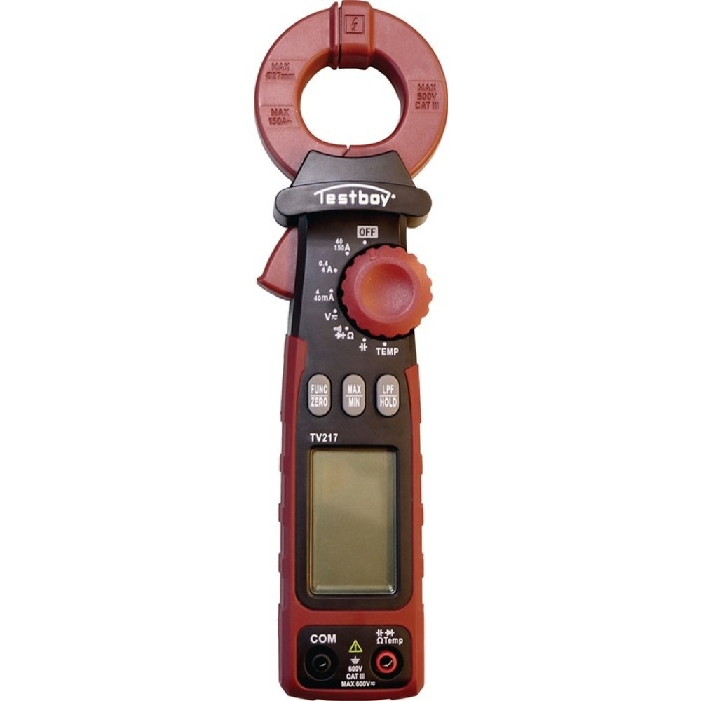 Produktabbildung Nr. 1: TESTBOY Leckstromzange TV 217, Zangenöffnung 27 mm, Messbereich 1µA – 150A(AC)