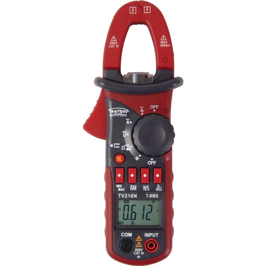 TESTBOY Zangenamperemeter TV 216N 10 mA-600 A AC,10 mA-600 A DC CAT III 600 V Produktabbildung: TESTBOY Zangenamperemeter TV 216N 10 mA-600 A AC,10 mA-600 A DC CAT III 600 V