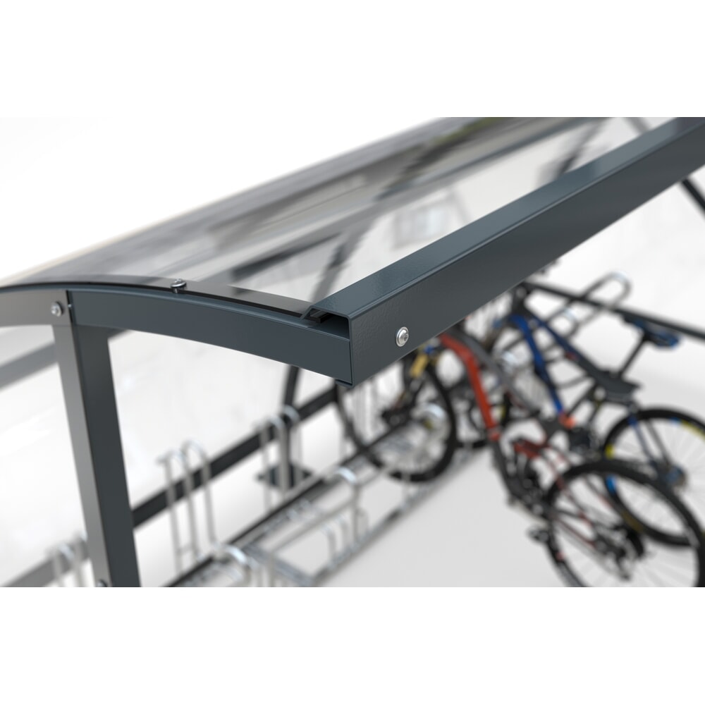 Immagine del prodotto n. 2: Tettoia wsm® BAMBERG in design ad arco tondo, larghezza 20.550 mm, grigio antracite