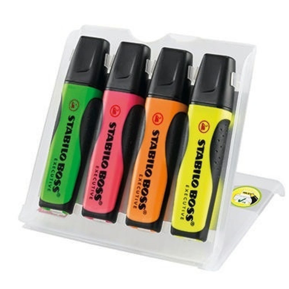 Produktabbildung: STABILO Textmarker BOSS EXECUTIVE 73/4 2-5mm sortiert 4 St./Pack.
