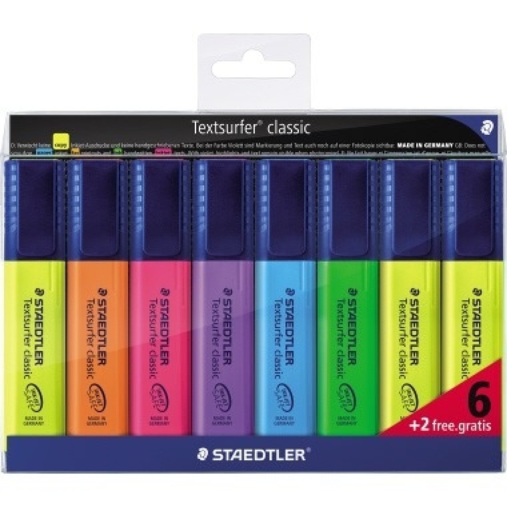 Produktabbildung: STAEDLER Textmarker Textsurfer Classic 364 A WP8 sort. 8 St./Pack.