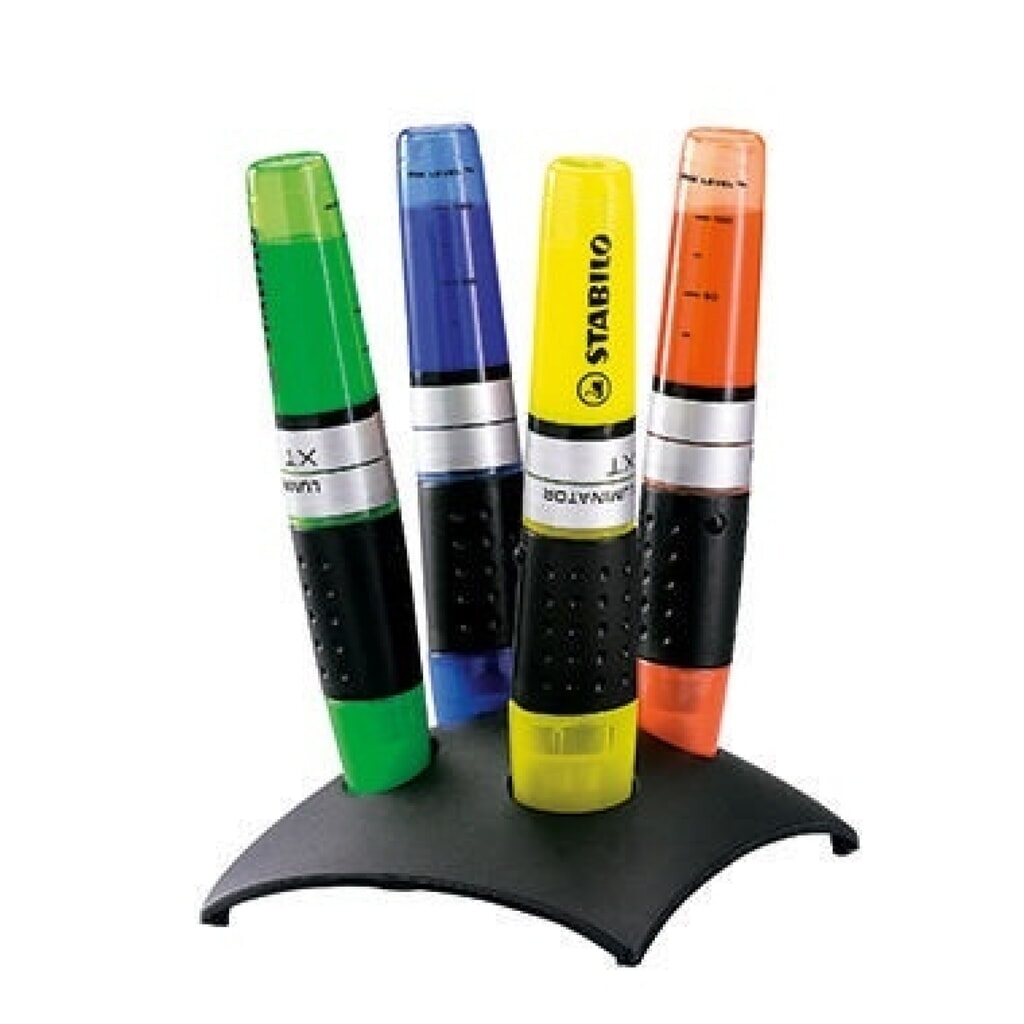 STABILO Textmarker Luminator 7104-2 2-5mm farbig sortiert 4 St./Pack. Produktabbildung: STABILO Textmarker Luminator 7104-2 2-5mm farbig sortiert 4 St./Pack.