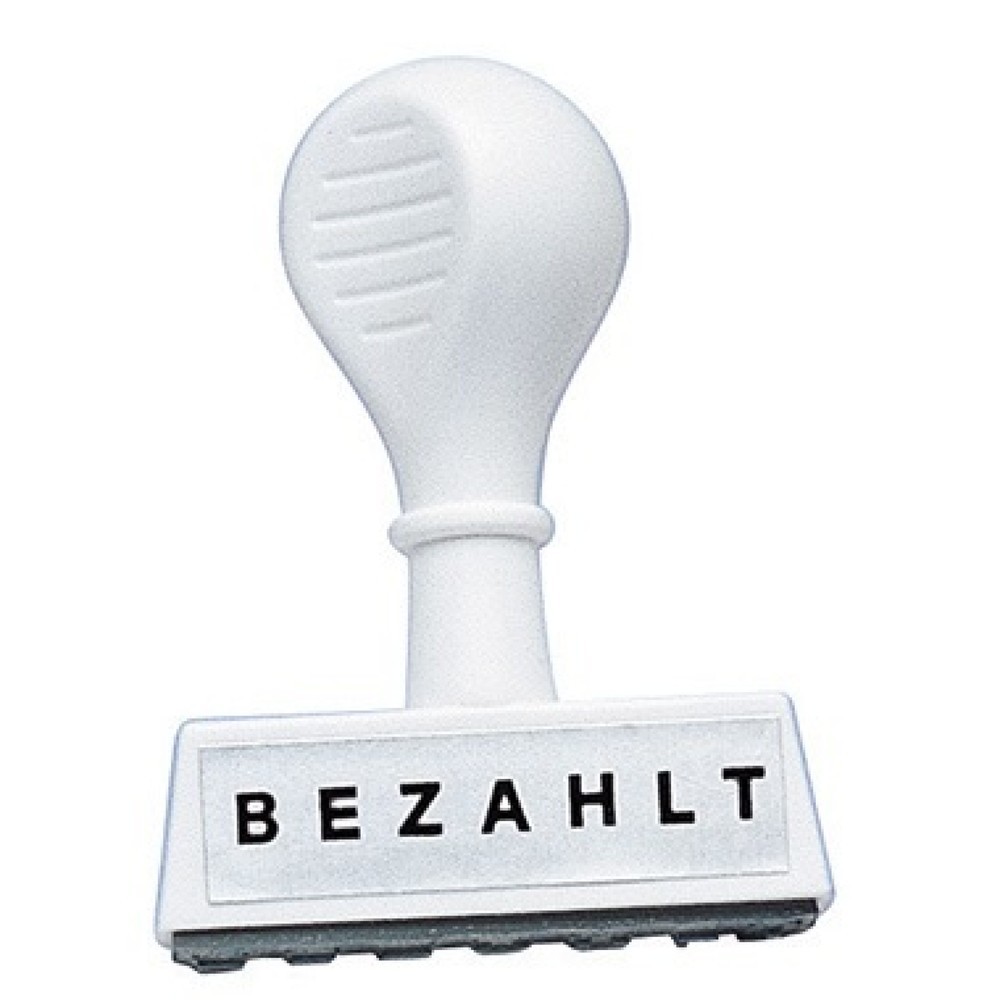 Produktabbildung: WEDO® Textstempel 1939 BEZAHLT 45mm Kunststoff weiß