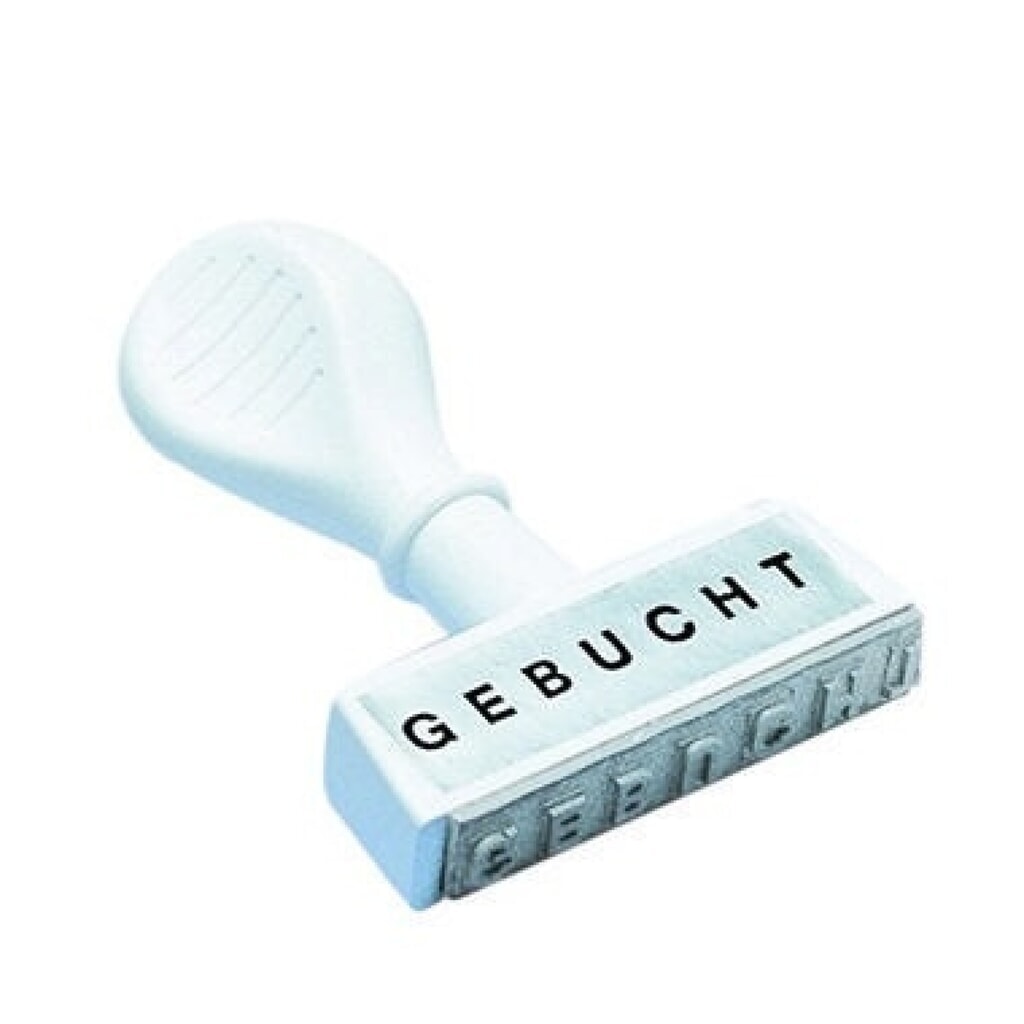 Produktabbildung: WEDO® Textstempel 19312 GEBUCHT 45mm Kunststoff weiß