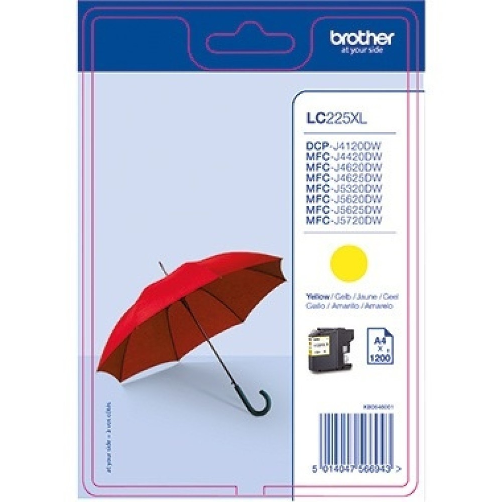 Produktabbildung: Brother Tintenpatrone LC225XLY 1.200Seiten gelb