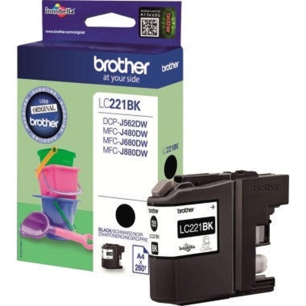 Brother Tintenpatrone LC221BK 260Seiten schwarz Produktabbildung: Brother Tintenpatrone LC221BK 260Seiten schwarz