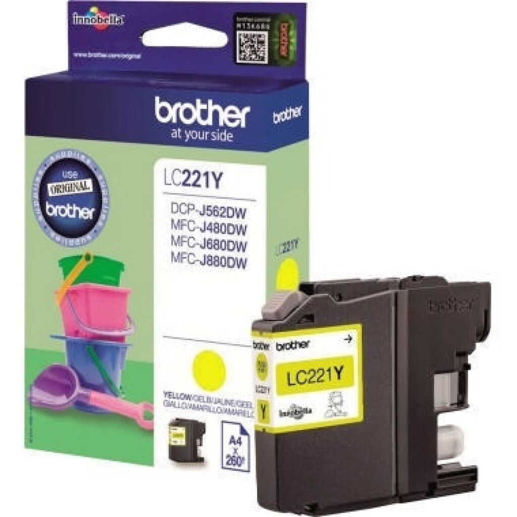 Brother Tintenpatrone LC221Y 260Seiten gelb Produktabbildung: Brother Tintenpatrone LC221Y 260Seiten gelb