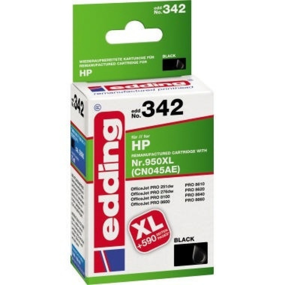 Produktabbildung: edding Tintenpatrone 18-342 wie HP Nr.950XL CN045AE schwarz