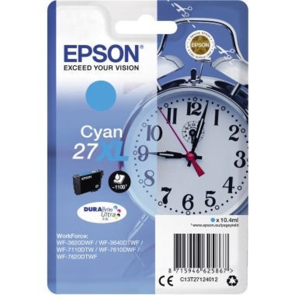 Produktabbildung: Epson Tintenpatrone C13T27124012 27XL 1.100Seiten 10,4ml cyan