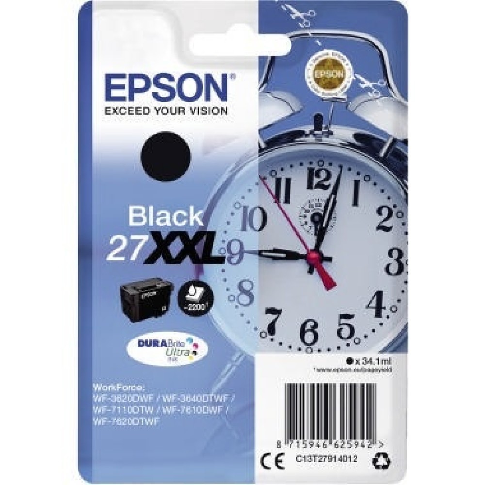 Produktabbildung: Epson Tintenpatrone C13T27914012 27XXL 34,1ml 2.200Seiten schwarz