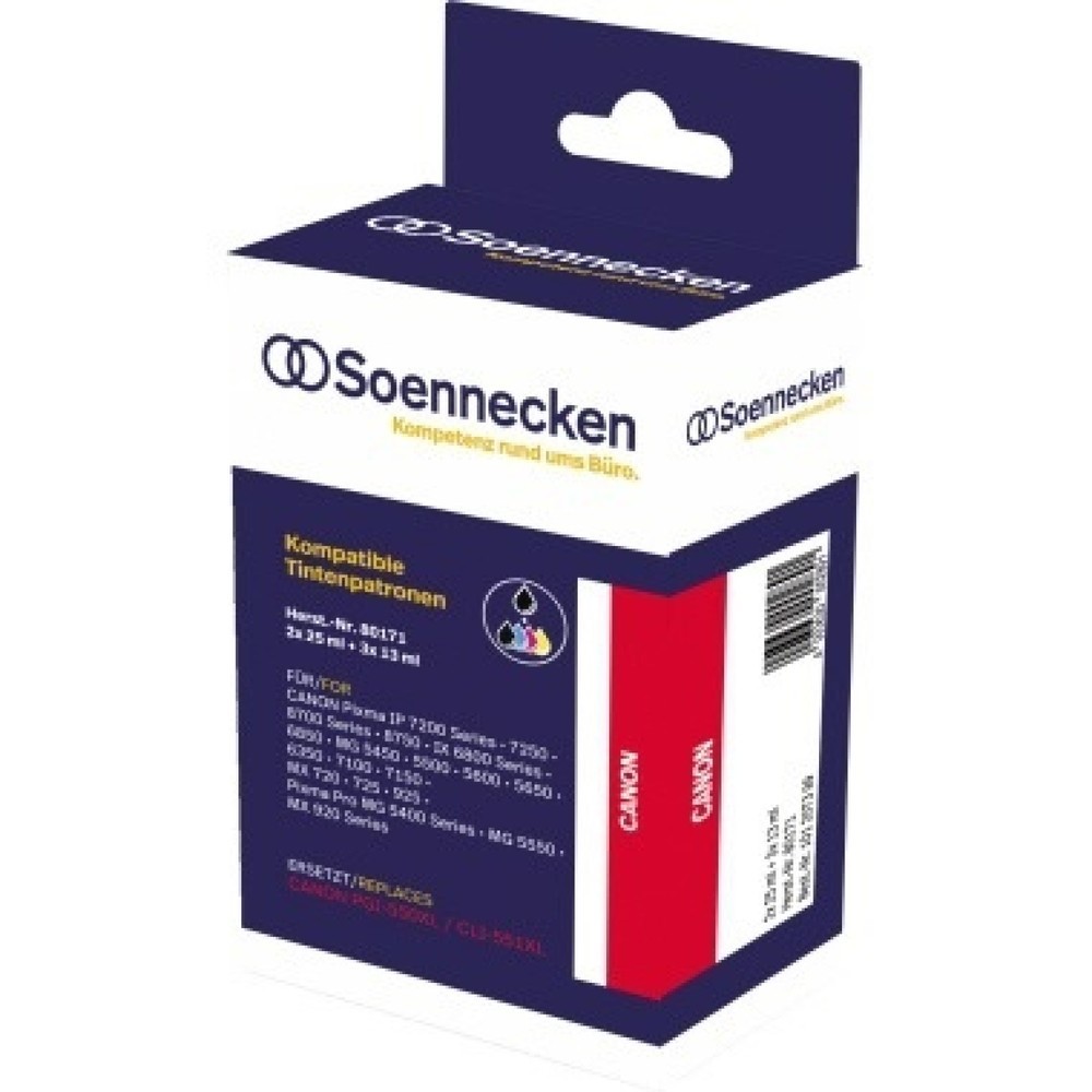 Produktabbildung: Soennecken Tintenpatrone 80171 wie Canon PGI550XL/CLI551XL 5 St./Pack.