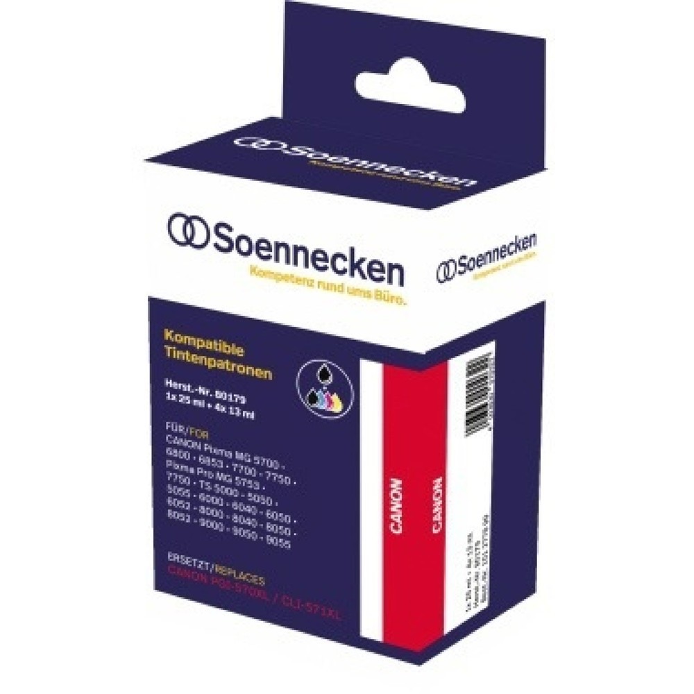Produktabbildung Nr. 1: Soennecken Tintenpatrone 80179 wie PGI570/CLI571 sw/c/m/y 5 St./Pack.