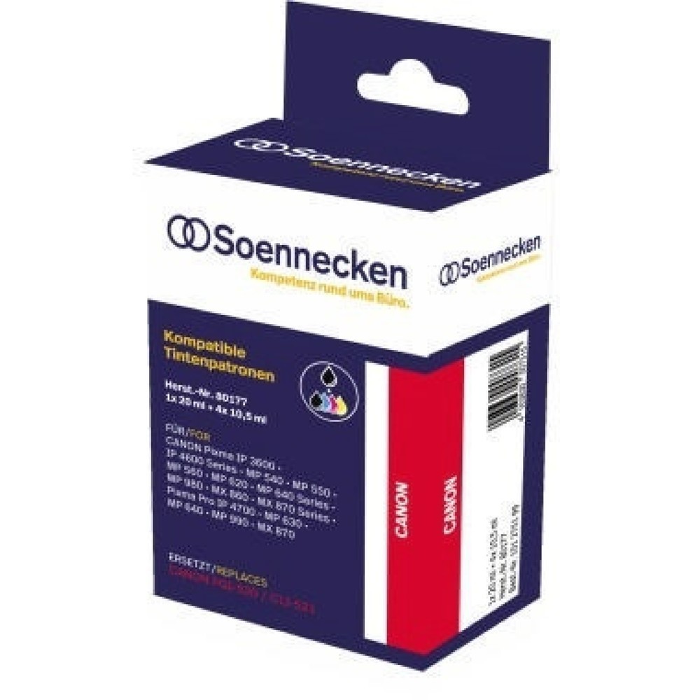 Produktabbildung Nr. 1: Soennecken Tintenpatrone 80177 wie Canon PGI520/CLI521 5 St./Pack.