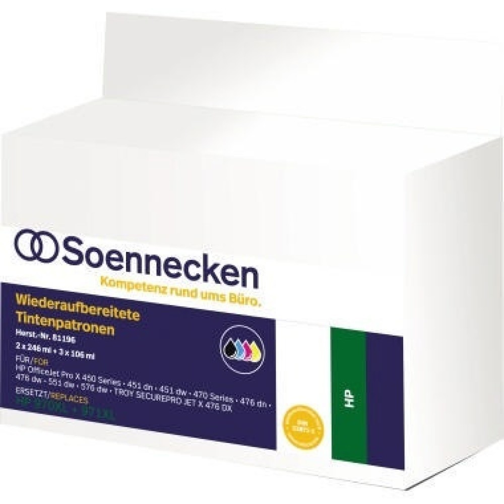 Produktabbildung: Soennecken Tintenpatrone 81196 wie 970XL/971XL sw/c/m/y 4 St./Pack.