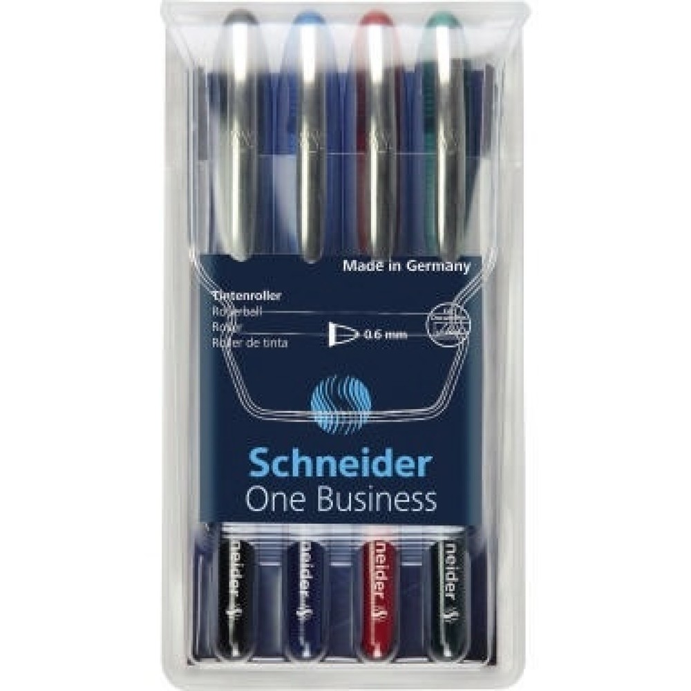Produktabbildung: Schneider Tintenroller One Business 0,6mm sortiert 4 St./Pack.
