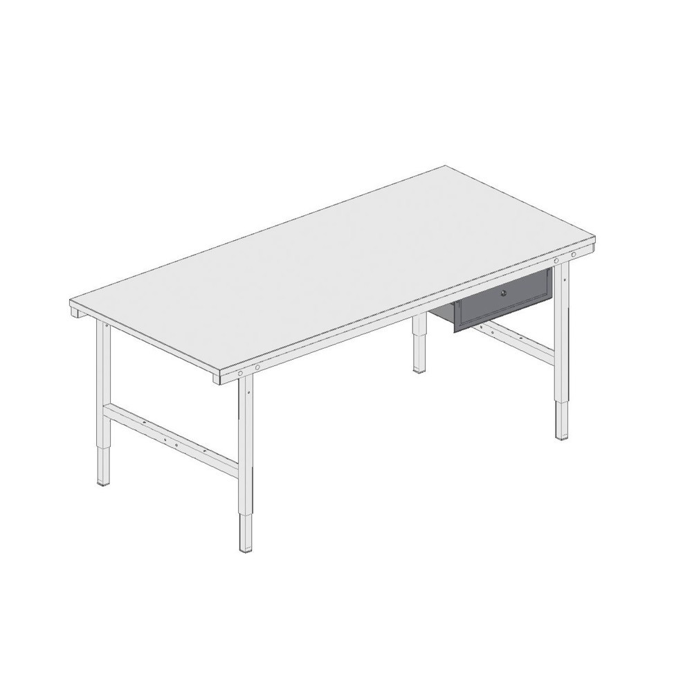 N° de l'image du produit 3 : Tiroir en acier pour système de table d’emballage Rocholz, H x l x P 150 x 520 x 500 mm