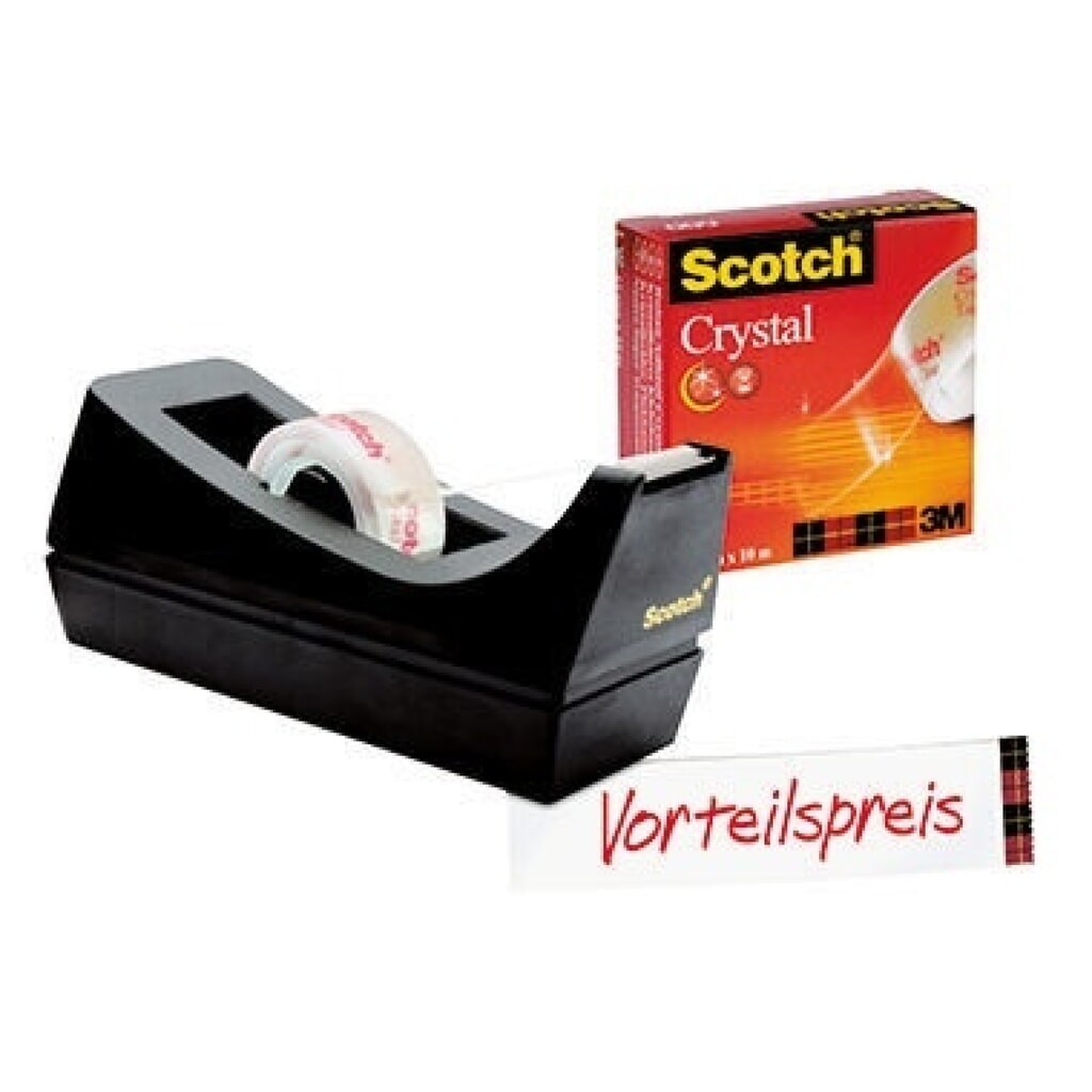 Scotch Tischabroller Sparset C38 83980 +1Rolle Crystal Produktabbildung: Scotch Tischabroller Sparset C38 83980 +1Rolle Crystal