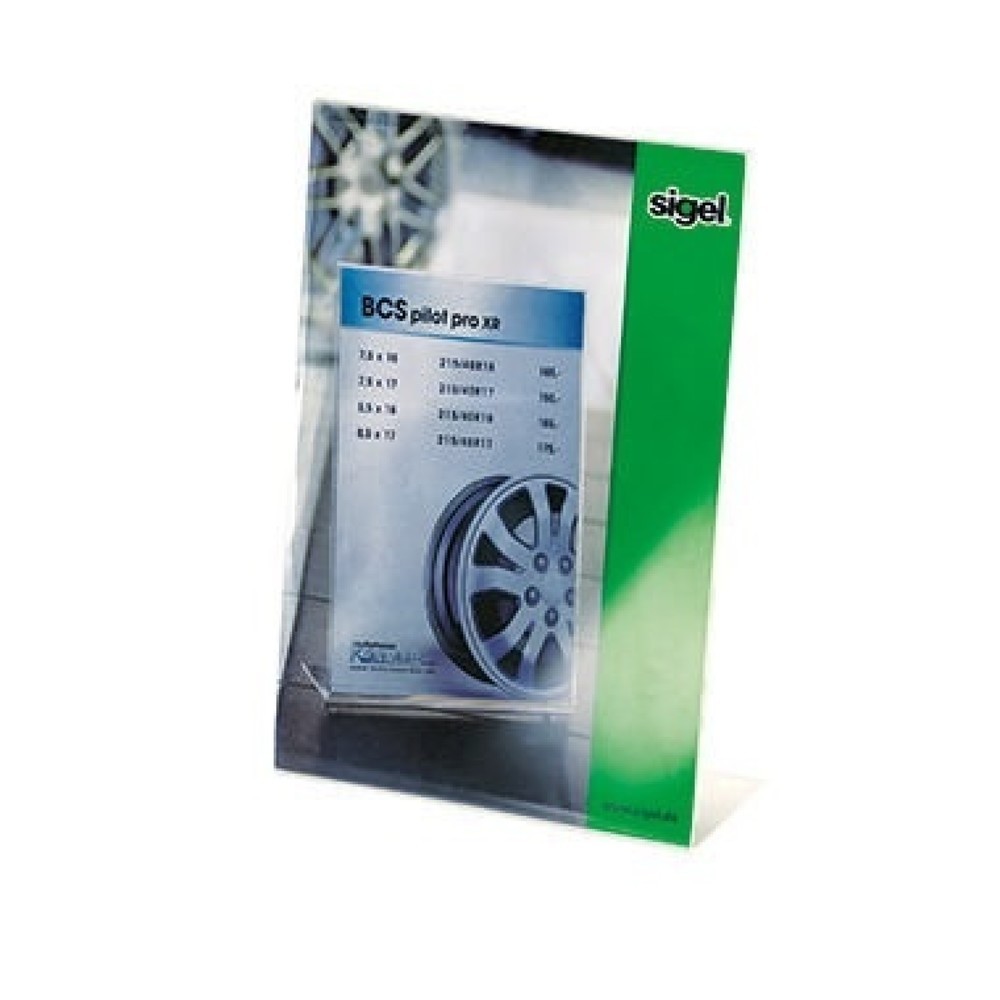 Produktabbildung: Sigel Tischaufsteller TA210 DIN A4 213x302mm L-Form Arcyl glasklar